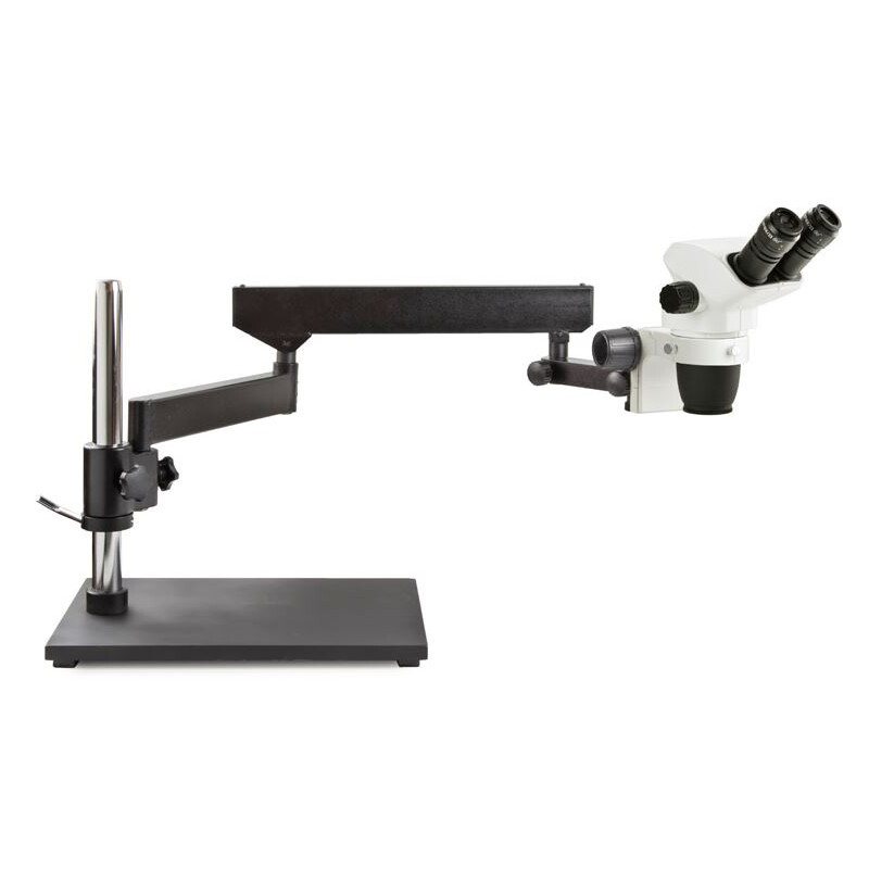 Euromex Stereo zoom microscoop NZ.1902-A, 6,7x - 45x, knikarmstatief, statiefplaat, zonder Belichting, bino