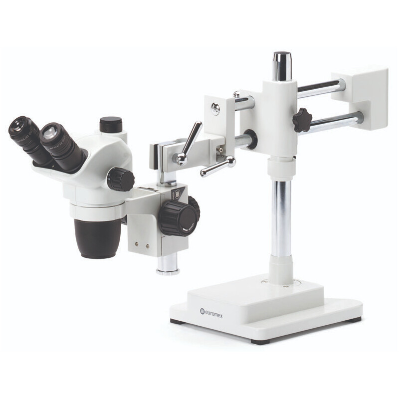 Euromex Stereo zoom microscoop NZ.1903-B, 6.7-45x, dubbele arm, grondplaat, trino