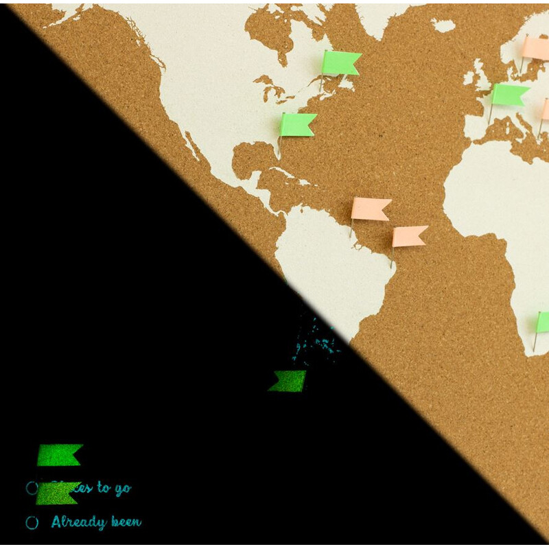 Miss Wood Wereldkaart Woody Map Fluor L