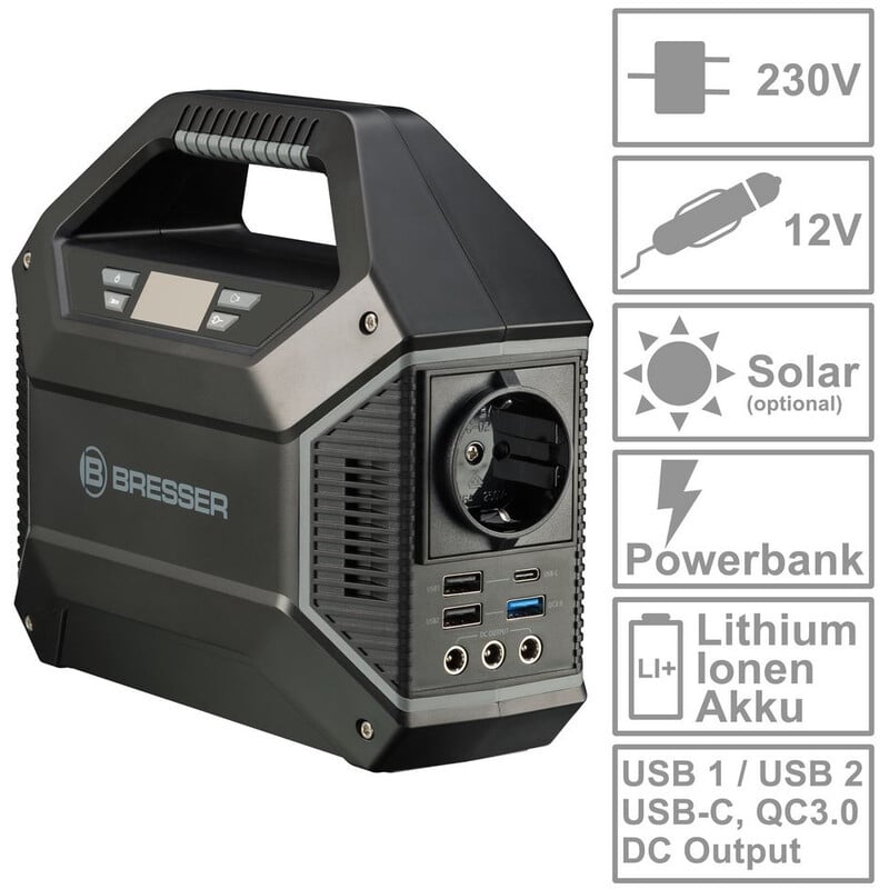 Bresser Mobile Power Station 100 Watt + Zonnelader 40 Watt