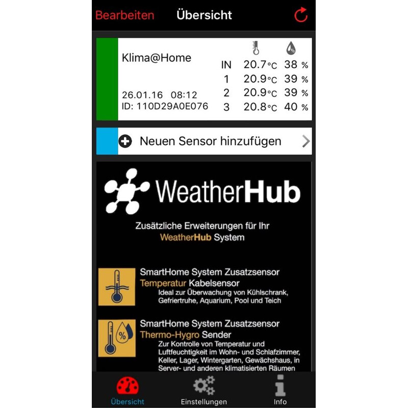 TFA Weerstation WeatherHub Starter-Set with wireless thermo and hygro meter