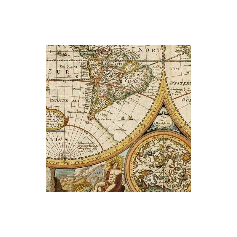freytag & berndt Wereldkaart Antieke John Speed 1651 (91 x 69 cm)