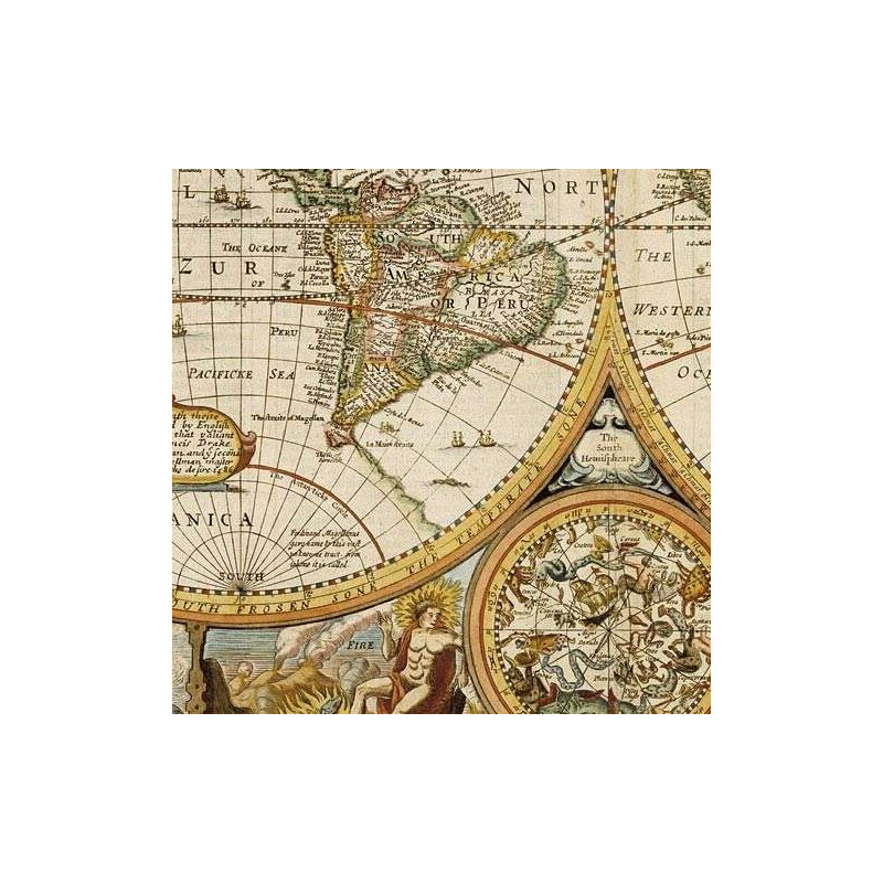 freytag & berndt Wereldkaart Antik John Speed 1651 (91 x 69 cm)