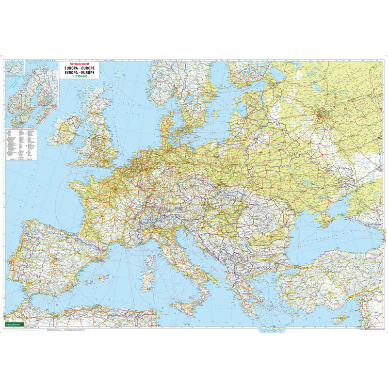 freytag & berndt continentkaart Europe political with metal bars
