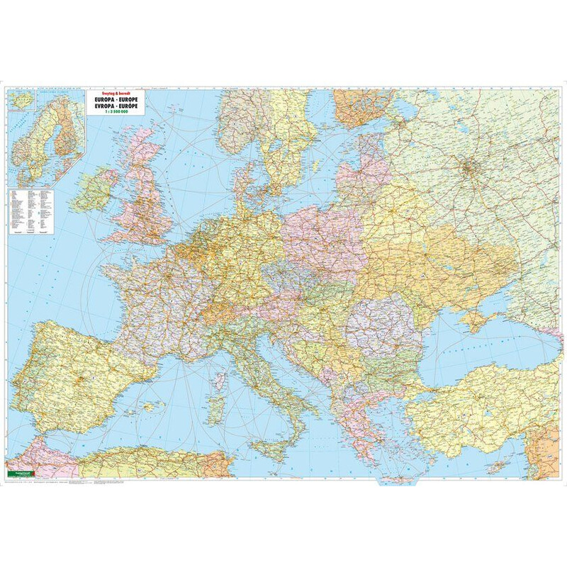 freytag & berndt continentkaart Europe political with metal bars