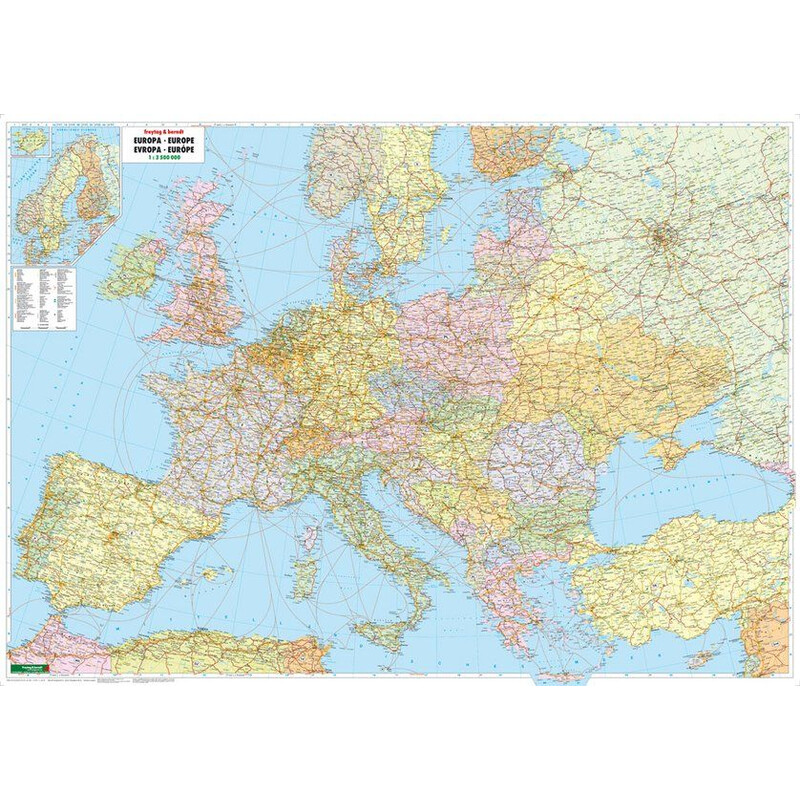 freytag & berndt Continentkaart Europa (127 x 90 cm)