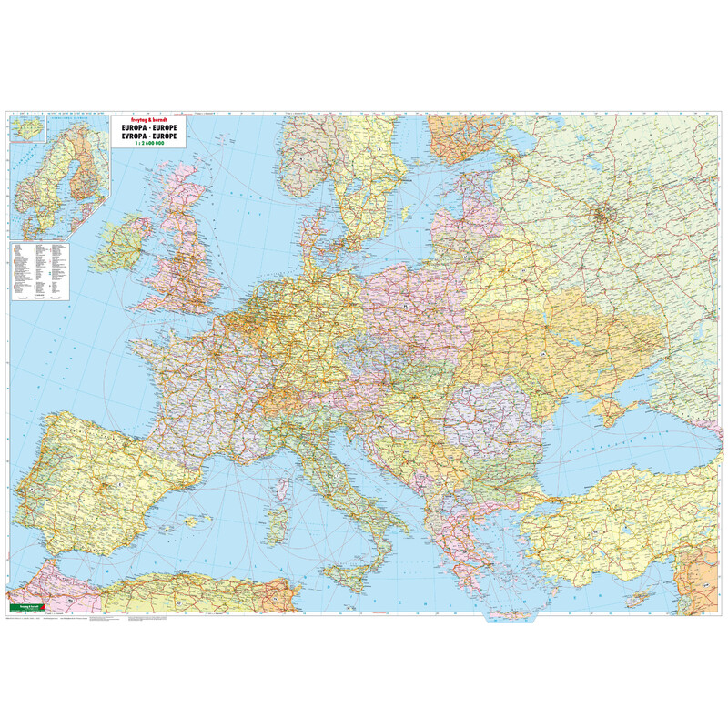 freytag & berndt Continentkaart Europa (172 x 123 cm)