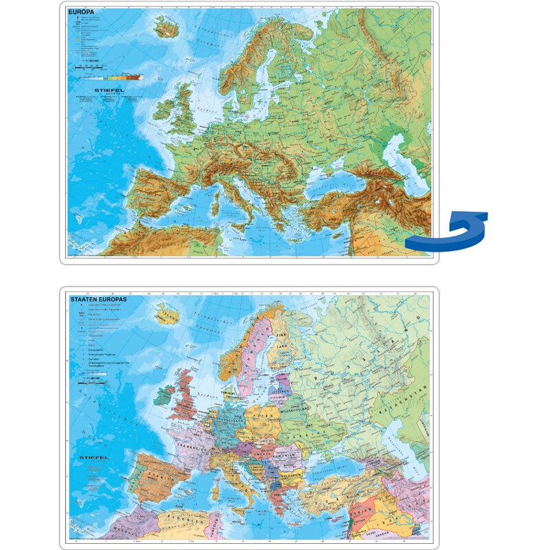 Stiefel Bureau-onderlegger Europa fysiek en politiek