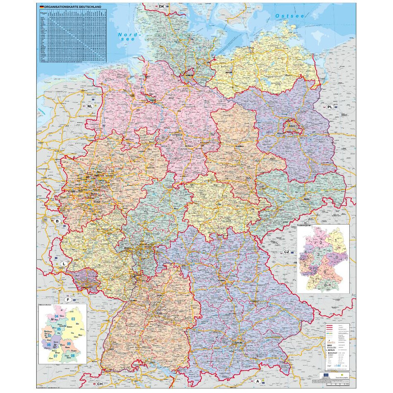 Stiefel Kaart Deutschland Organisationskarte