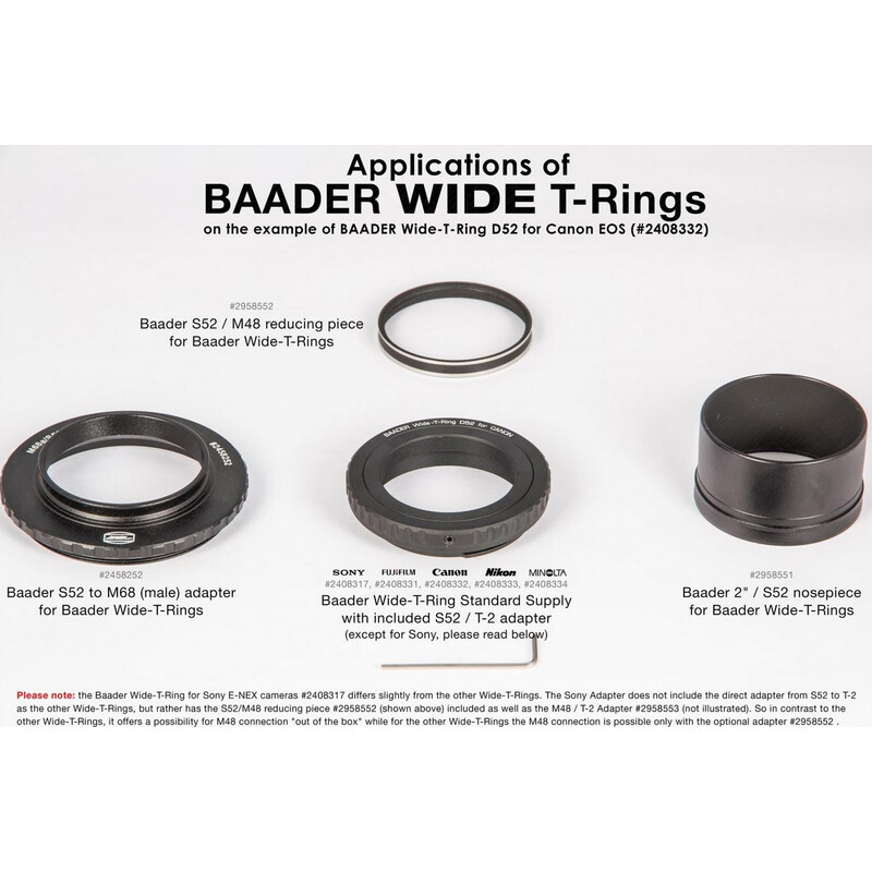 Baader Camera adapter T2/Nikon Z & S52 Wide-T