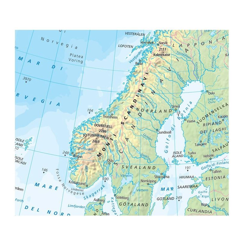 Libreria Geografica continentkaart Europa fisica e politica