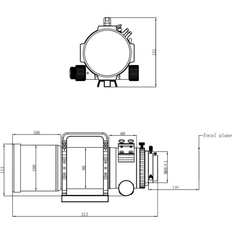 Omegon Apochromatische refractor Pro APO AP 72/400 Quintuplet OTA + testprotocol