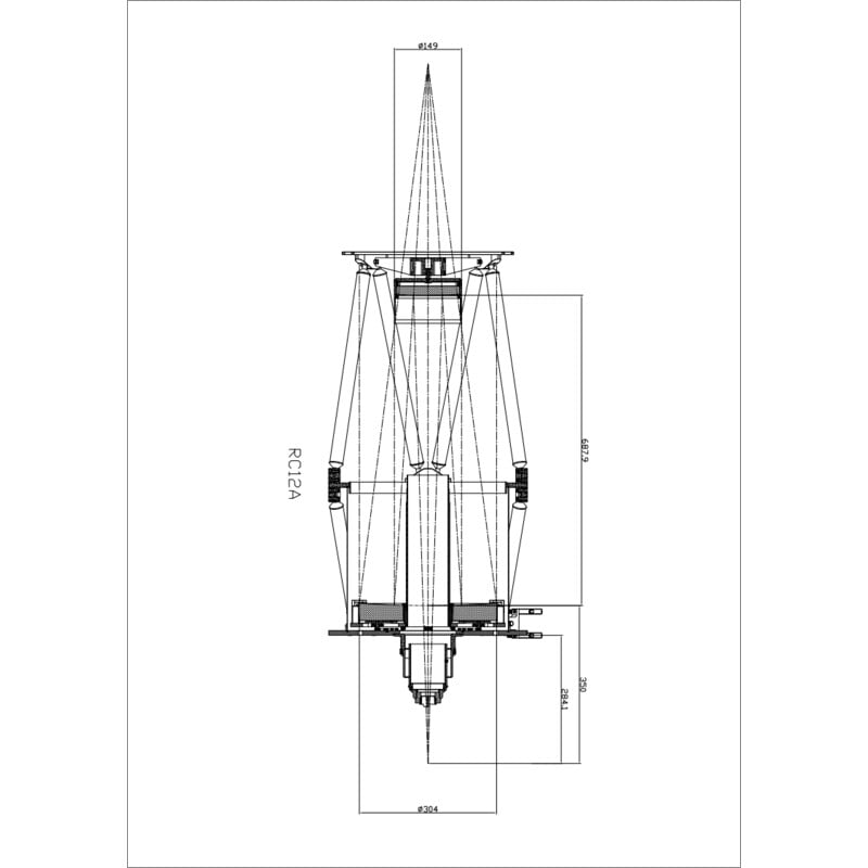Omegon Hoofdspiegel 12'' F/8 Ritchey-Chrétien Spiegelset