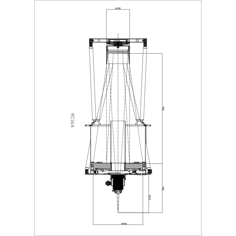 Omegon Hoofdspiegel 16'' F/8 Ritchey-Chrétien Spiegelset