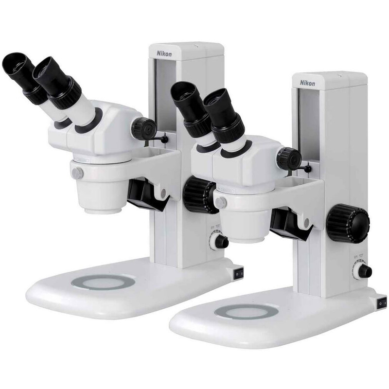 Nikon Stereo zoom microscoop SMZ460, bino, 0,7x-3x, 60°, FN21, B.D.100mm, enkelarmig statief