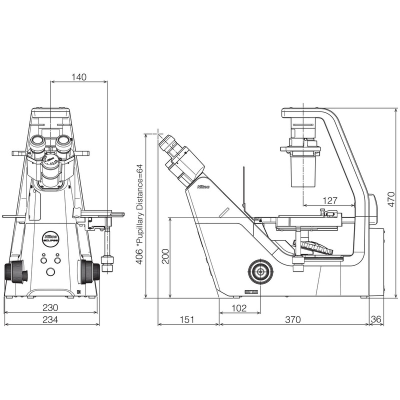 Nikon microscoop ECLIPSE TS2, invers, trino, PH, FL, zonder objectieven