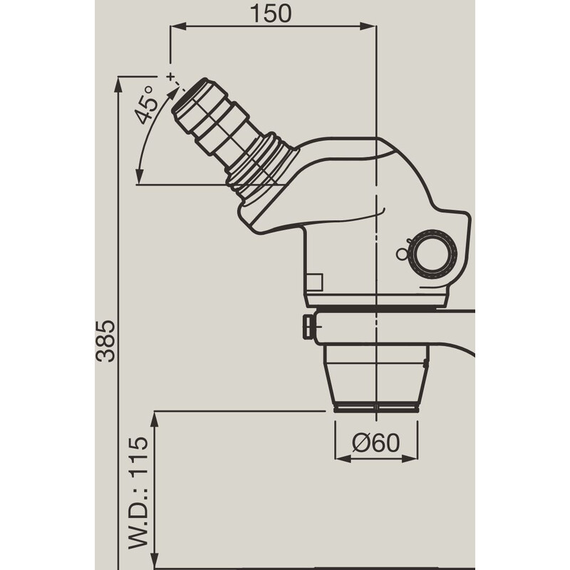Nikon Stereo zoom microscoop SMZ745, bino, 0,67x-5x,45°, FN22, B.D.115mm, invallend en doorgelaten licht, LED