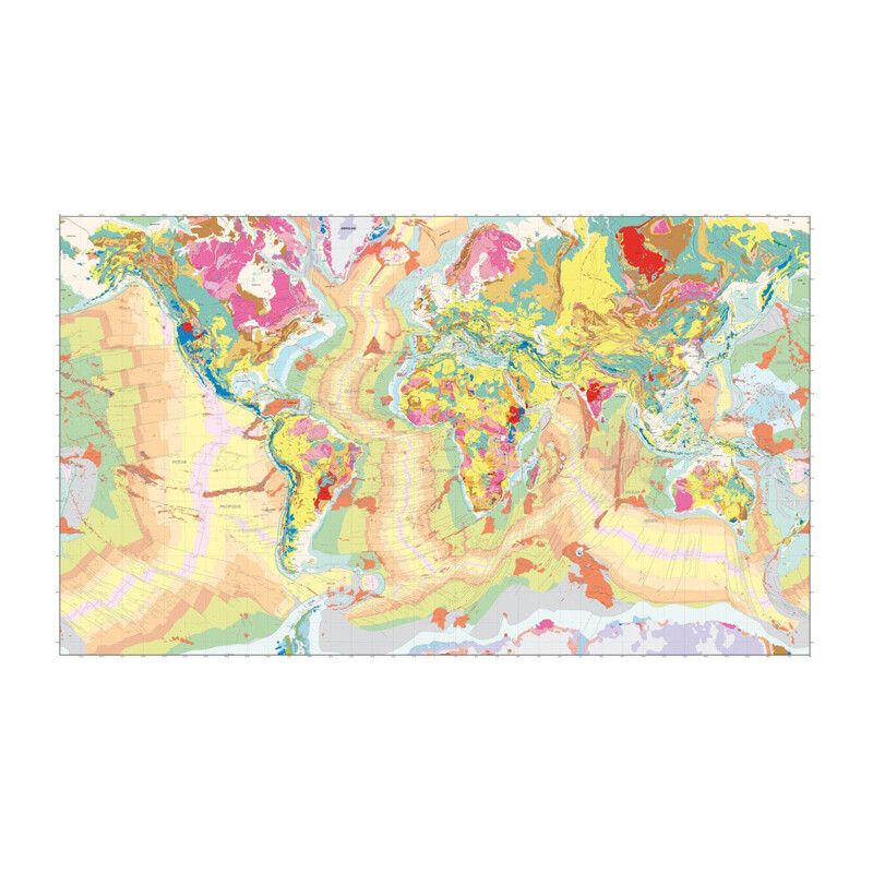 UKGE Wereldkaart Geological Map of the World 118cm x 98cm