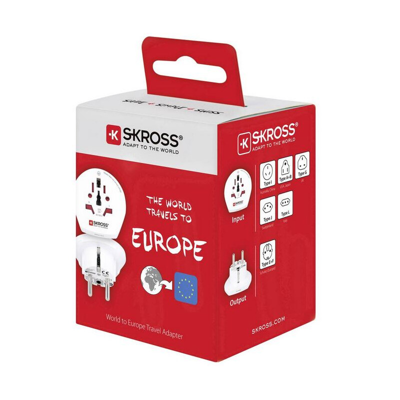 Skross Stroomvoorziening Reisadapter Wereld naar Europe