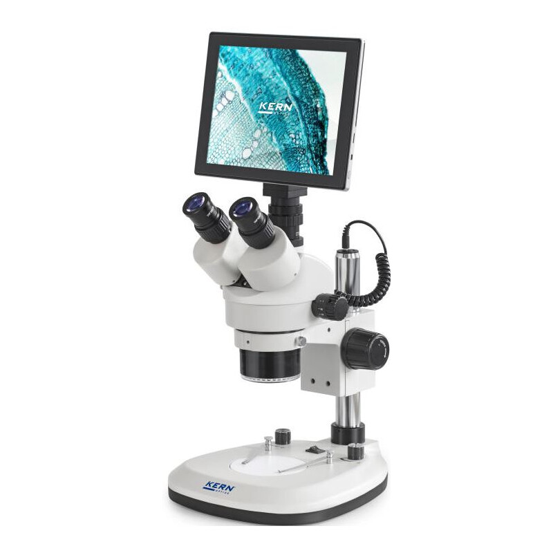 Kern Microscoop OZL 466C241, Greenough, zuil, 7-45x, 10x/20, doorgelaten licht, 3W LED, Ringl.camera 5MP, USB 2.0, HDMI, WiFi, Tablet