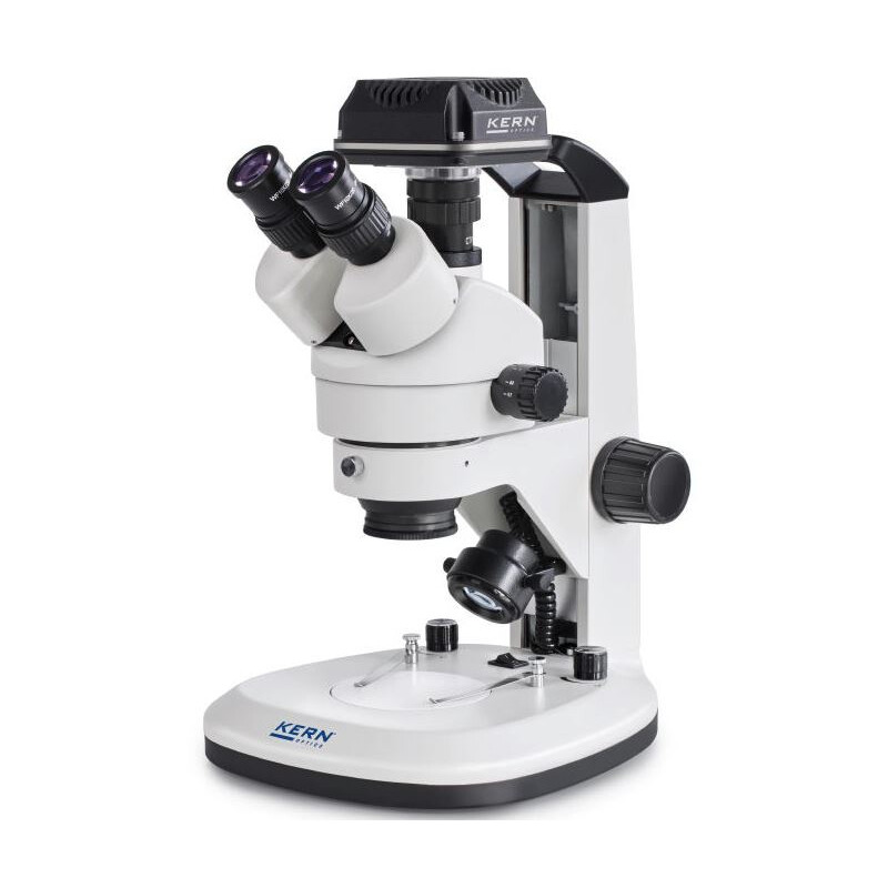 Kern Microscoop OZL 468C825, Greenough, Rek, 7-45x, 10x/20, Doorgelaten licht 3W LED, camera 5MP, USB 2.0