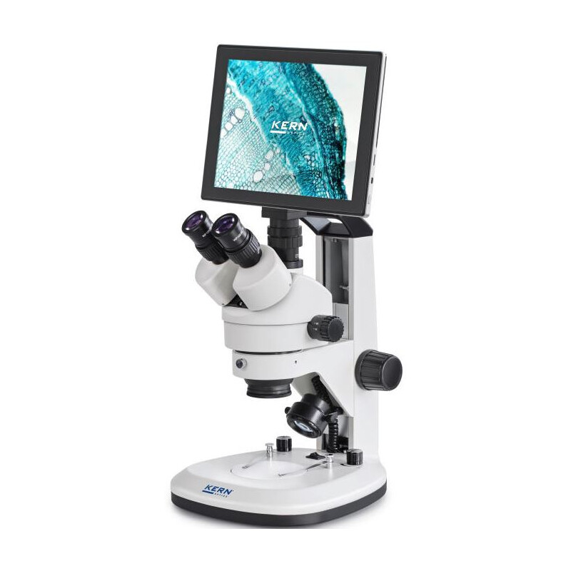 Kern Microscoop OZL 468T241 Greenough, rek, 7-45x, 10x/20, Doorgelaten licht, 3W LED, camera 5MP, USB 2.0, HDMI, WiFi, Tablet