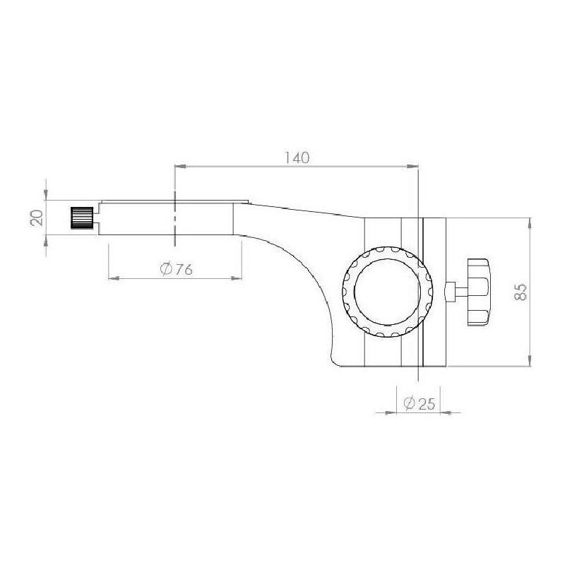 Kern Stereo zoom microscoop OZM 912, bino, 7x-45x, HSWF 10x23 mm, Statief, enkele arm (430 mm x 385 mm) w. tafelblad, Ringlampen LED 4,5 W