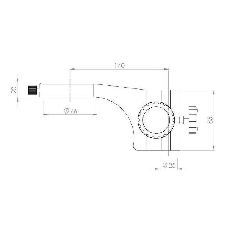Kern Stereo zoom microscoop OZM 913, trino, 7x-45x, HSWF 10x23 mm, Statief, enkele arm (515 mm x 614 mm) w. tafelblad, Ringlampen LED 4,5 W