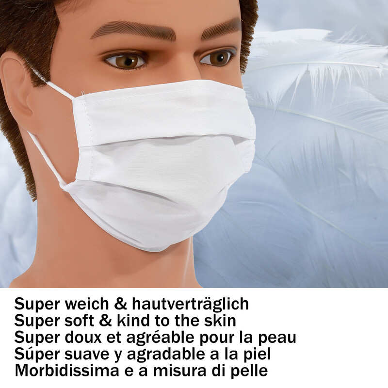 Masketo Mondmaskers, polyester, wit, voor kinderen, 5 stuk