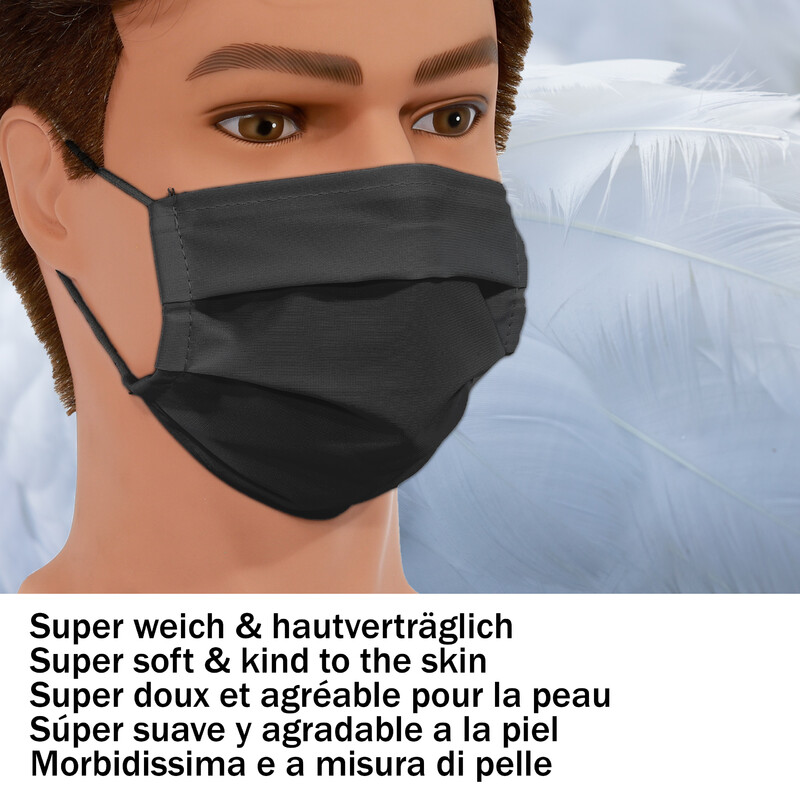 Masketo Mondmasker, polyester, zwart, voor kinderen