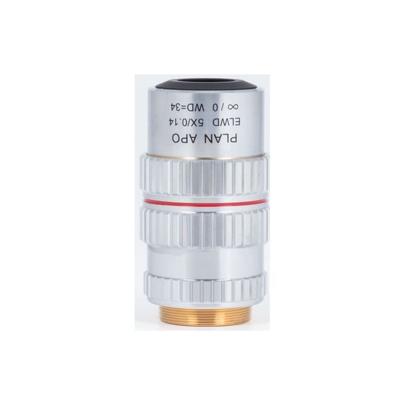 Motic Plan apochromatisch. objectief PA ELWD 5X/0.140 (wd 34mm) Pafocaliteitsaanpassing