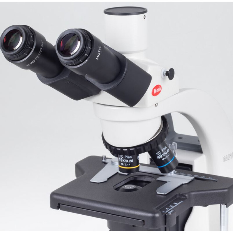 Motic Microscoop BA210E trino, INFINITY, EC-plan, achro, 40x-400x, Hal,