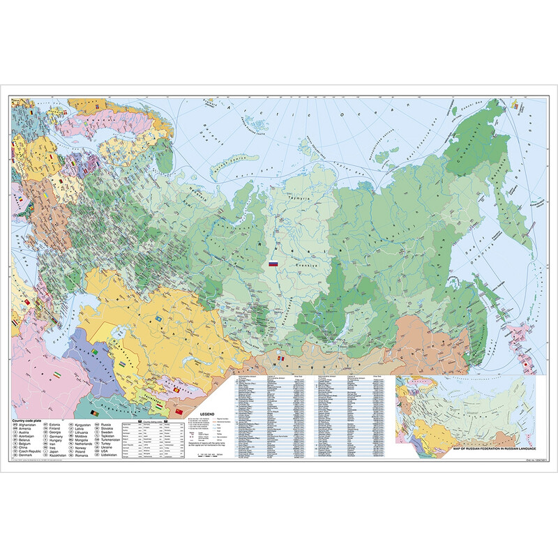 Stiefel Kaart Rusland en Oost-Europa politiek met postcodes