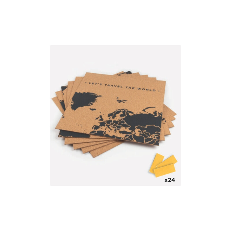Miss Wood Wereldkaart Puzzelkaart XL - Zwart