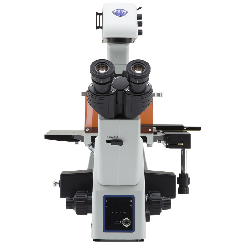 Optika microscoop IM-5FLD-EU, trino, omgekeerd, FL-LED, w.o. objectieven, EU