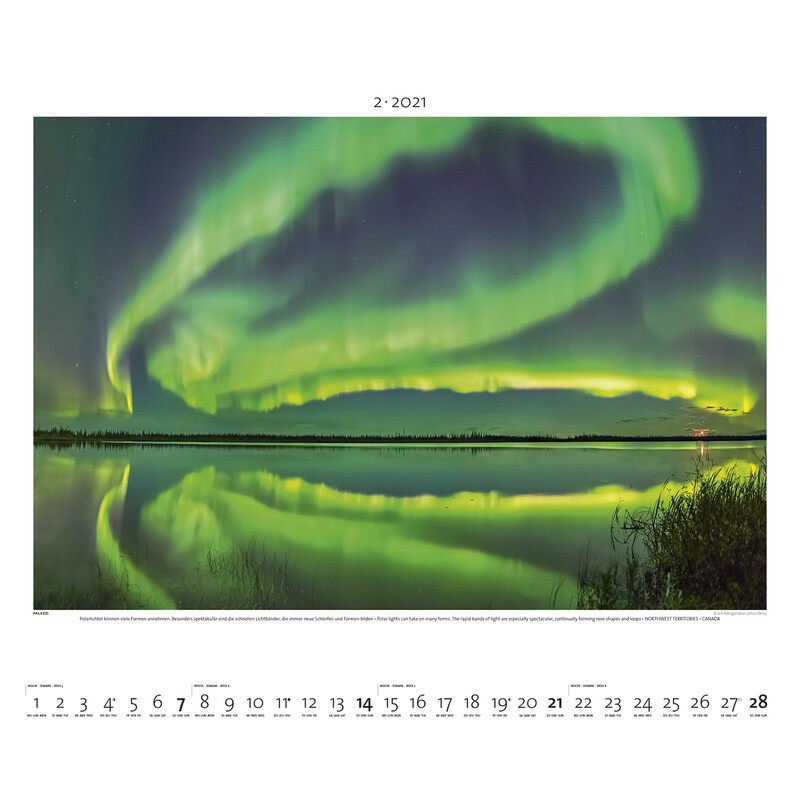 Palazzi Verlag Kalender Aurora Borealis 2021