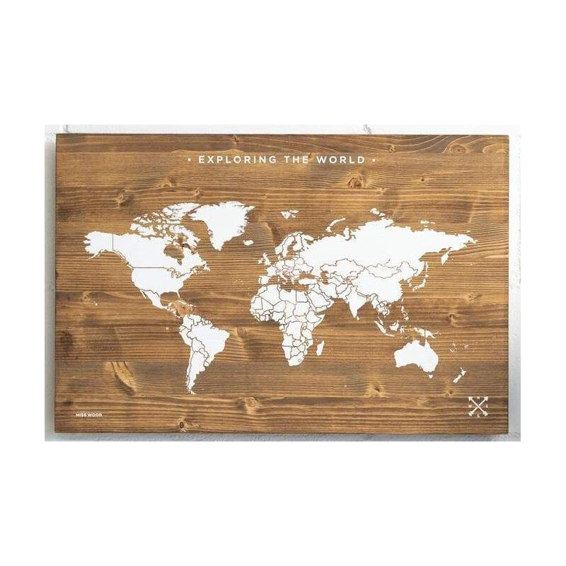 Miss Wood Wereldkaart Woody Map Wooden 60x40