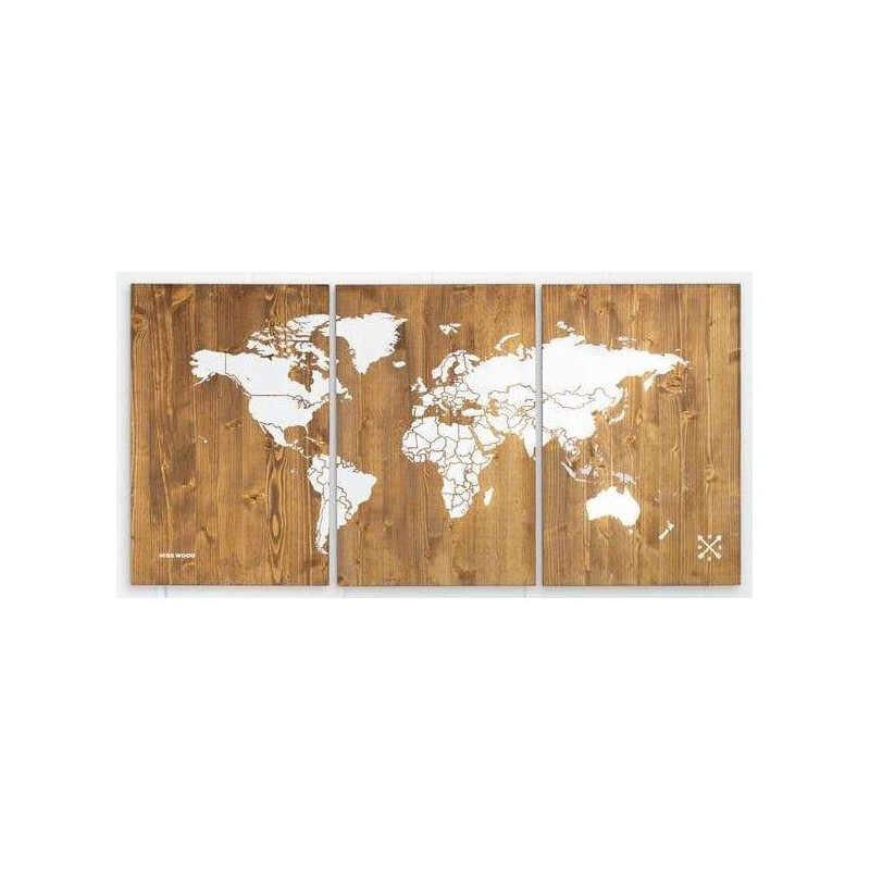 Miss Wood Wereldkaart Woody Map Wooden 120x60