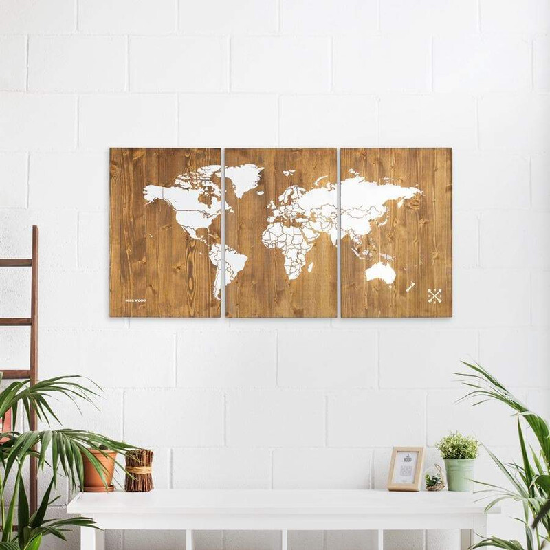 Miss Wood Wereldkaart Woody Map Wooden 120x60