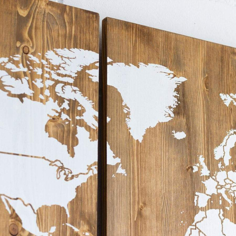 Miss Wood Wereldkaart Woody Map Wooden 120x60