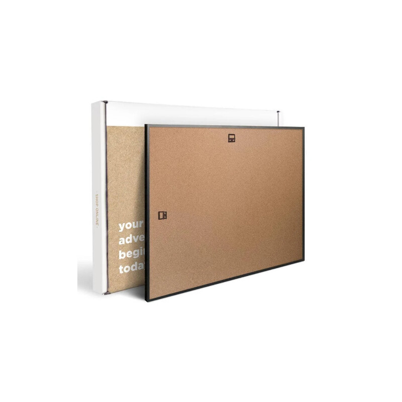Miss Wood continentkaart Woody Kaart Europa zwart 60x45cm ingelijst