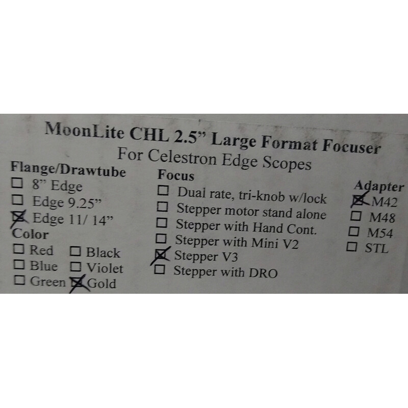 MoonLite CHL 2.5" Crayford focuser for C11/14 Edge HD