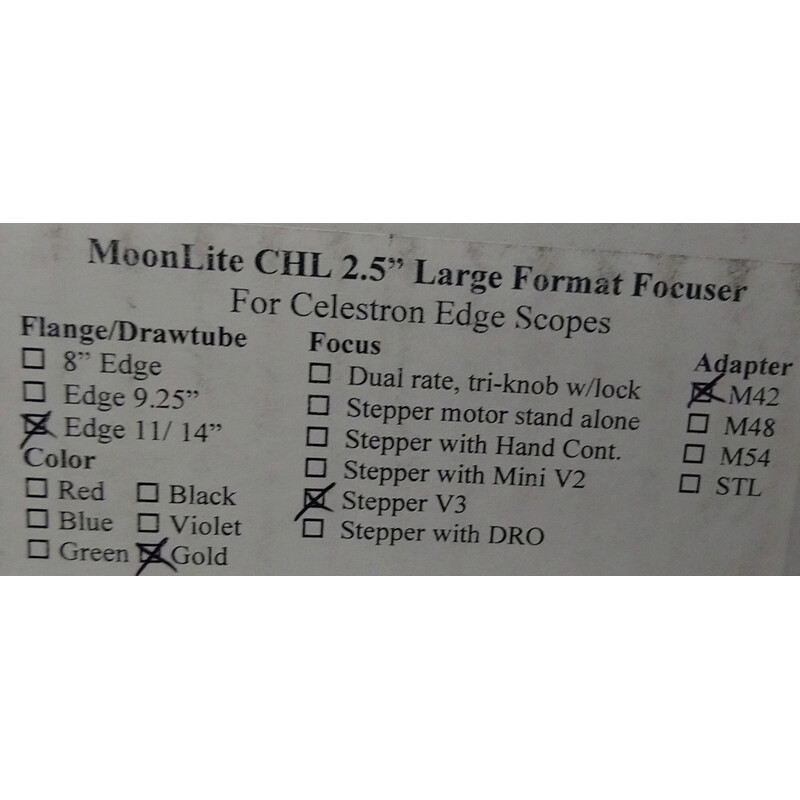 MoonLite CHL 2,5" Crayford focuser voor C11/14 Edge HD