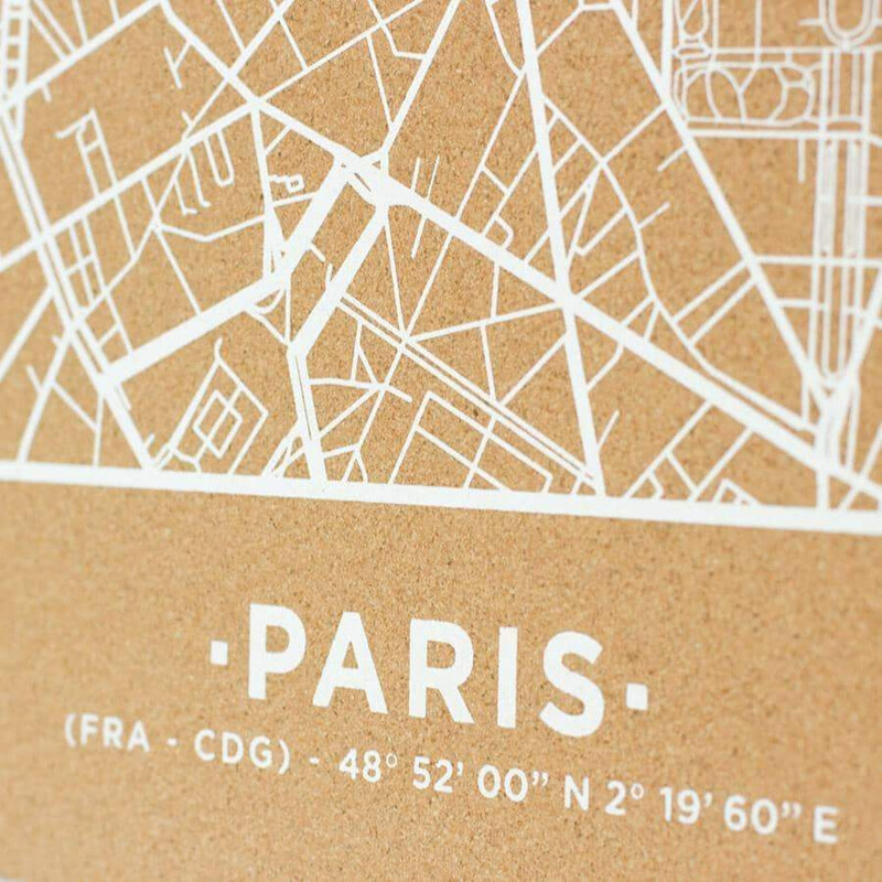 Miss Wood Regionale kaart Woody Map Natural Paris XL White