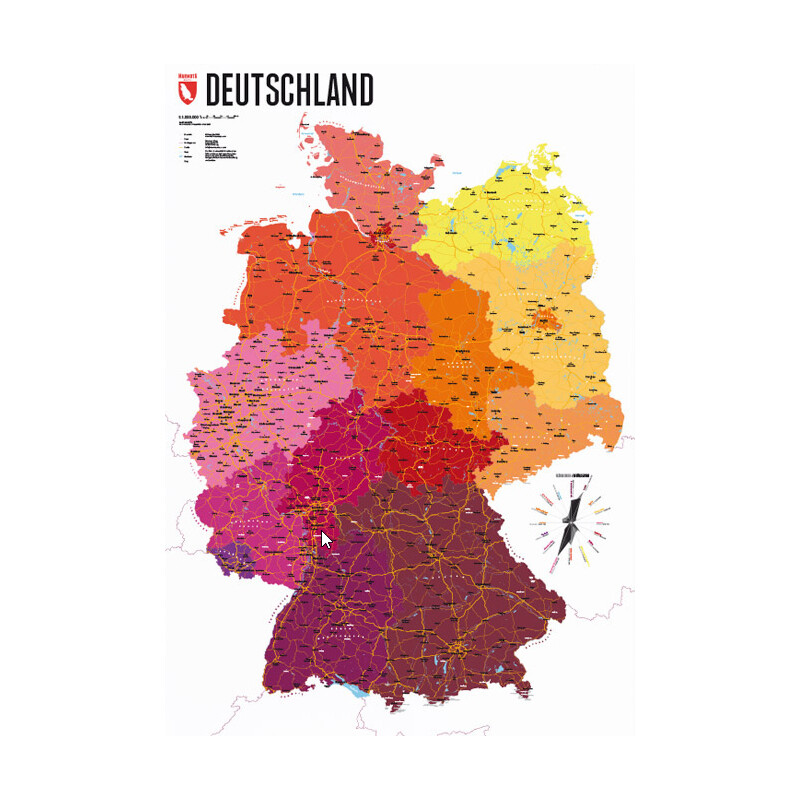 Marmota Maps Kaart Deutschland politisch (70x100)