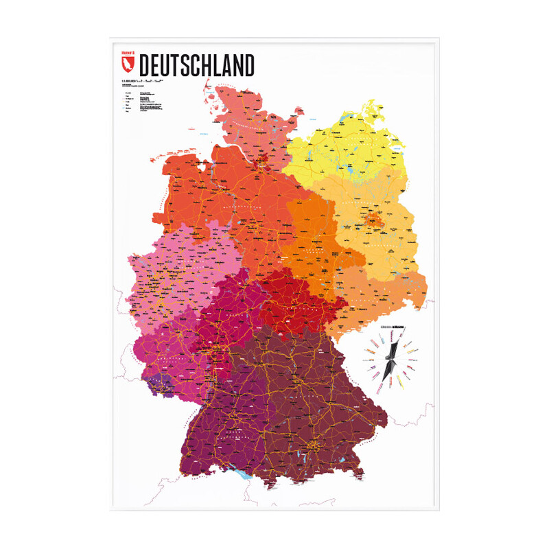 Marmota Maps Kaart Deutschland politisch (70x100)