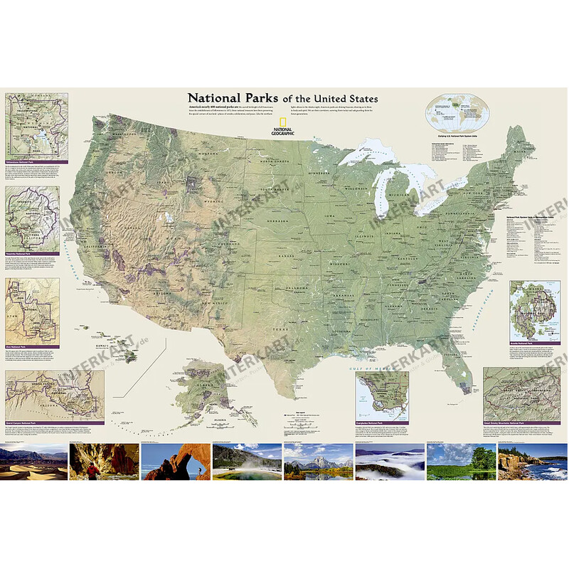 National Geographic Kaart US National Parks (106 x 76 cm)