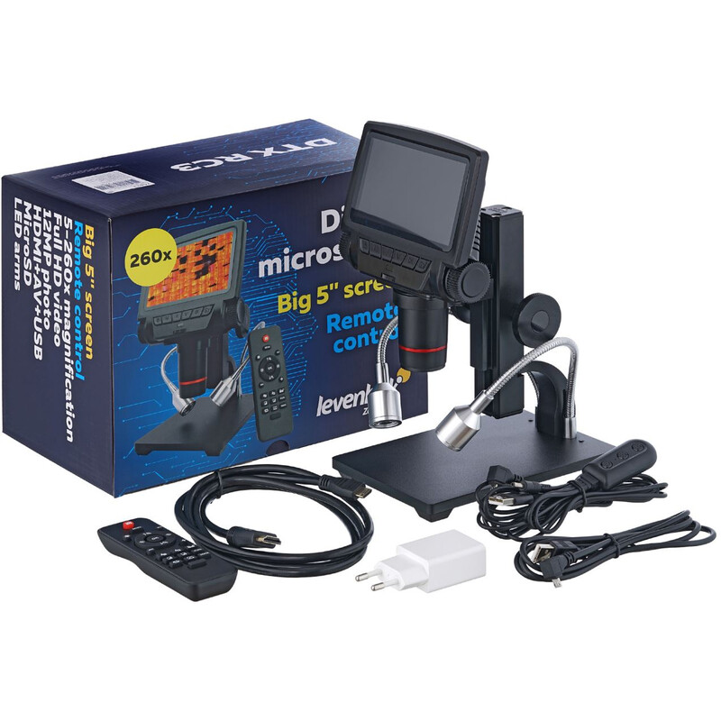 Levenhuk microscoop DTX RC3, Digitaal, 5-15x opt., -260x digit.