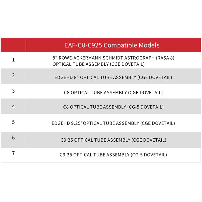 ZWO Adapters voor EAF scherpstelmotor naar Celestron C8 & C9.25