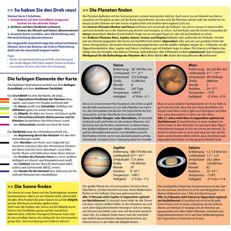 Oculum Verlag Sterrenkaart Drehbare Himmelskarte Sterne und Planeten 30cm